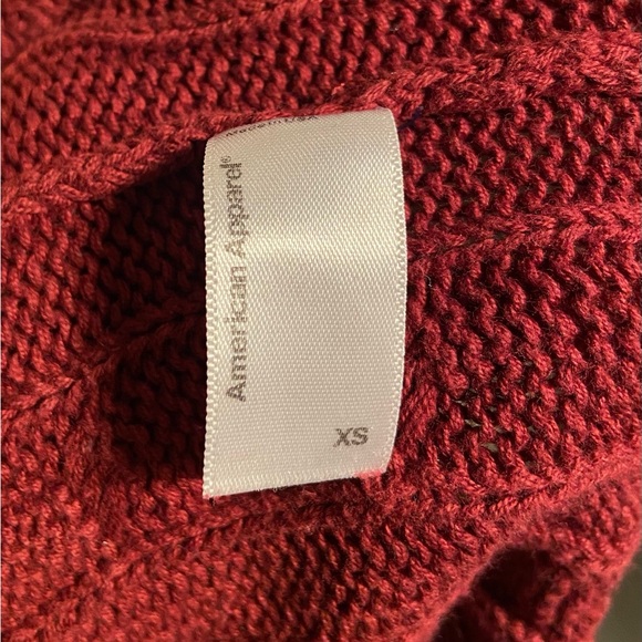 American Apparel Maroon Cable Knit Sweater